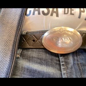 Prada sterling silver belt